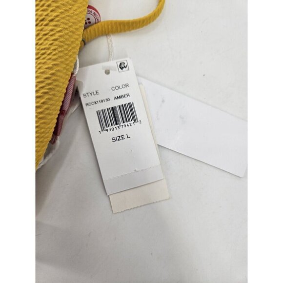 New Red Carter Cali Textured Triangle Bikini Top Womens L Yellow  Swim Suit - Picture 9 of 11